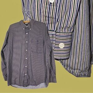 vintage 90s cherokee button up long sleeve shirt‎ XL 100% cotton green purple